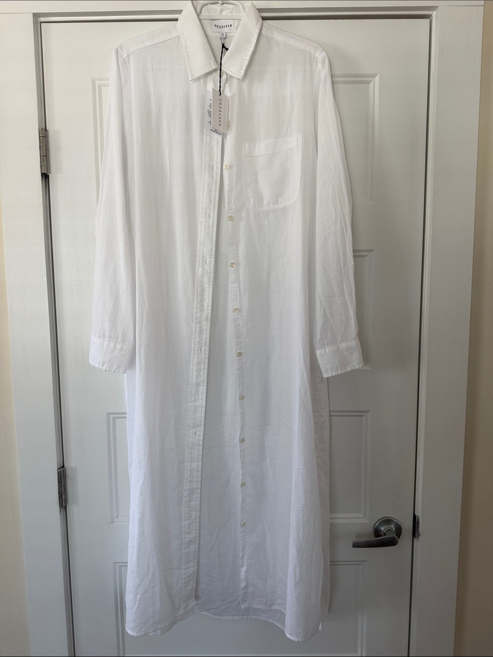 Classic White Maxi Shirt Dress - Lightweight Button-Down